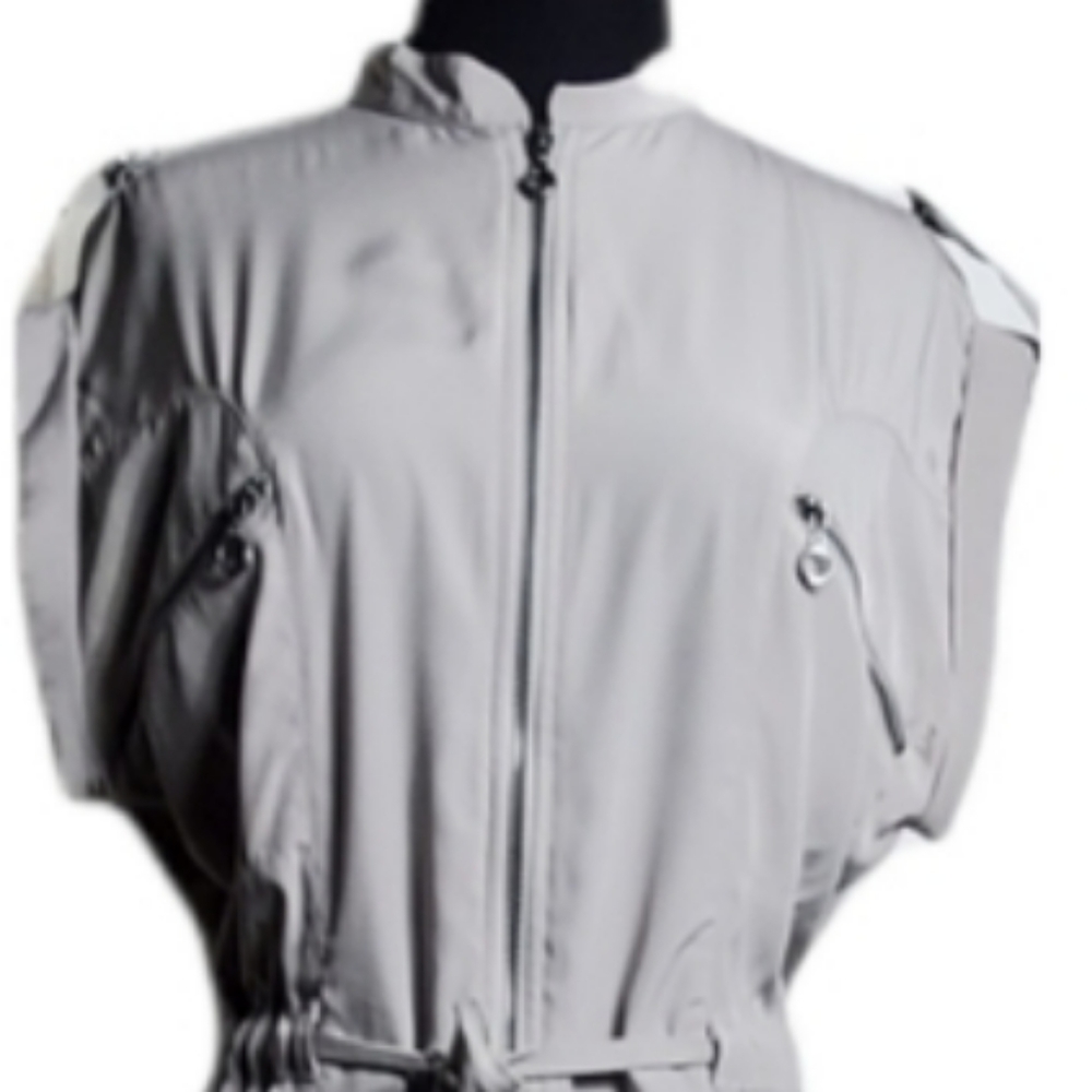 H&M cream zip up sleeveless cargo dress size 8 - Picture 3 of 7